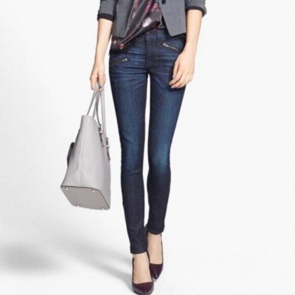 Rag & Bone Moto Zipper Detail Skinny Jeans - Picture 1 of 9